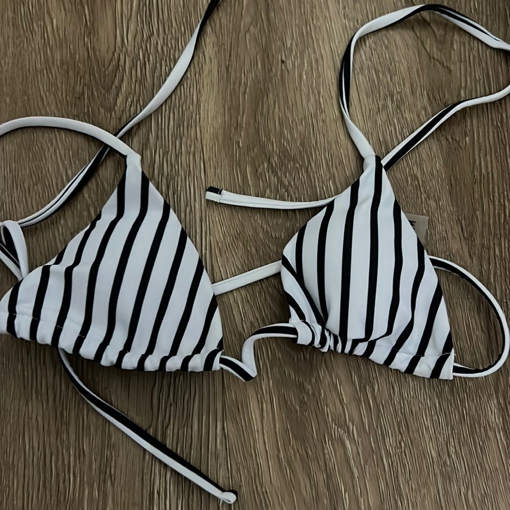 shein striped bikini top! size xs